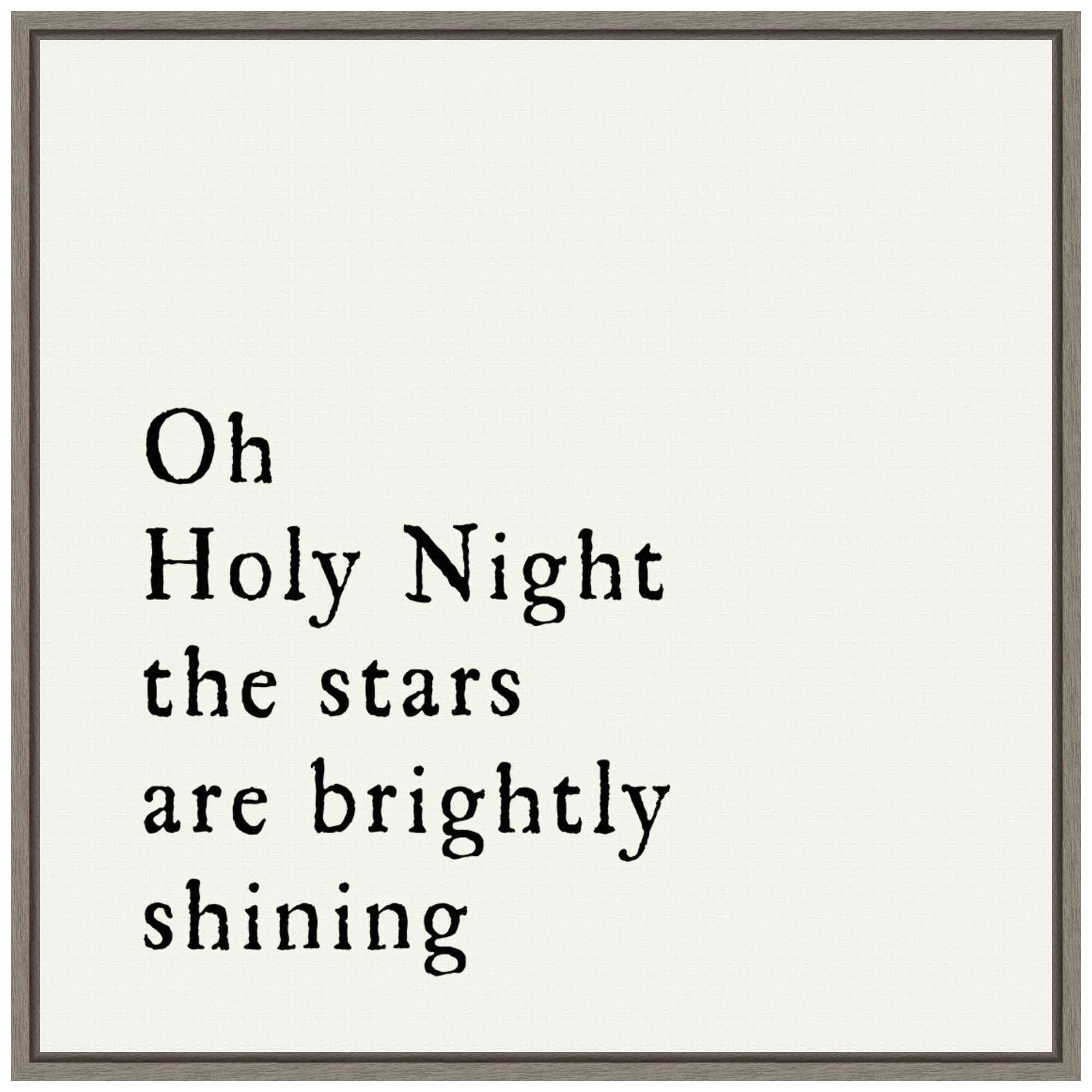 Amanti Art Framed Canvas Wall Art 30x30 Oh Holy Night Portfolio, Framed Wall Art Canvas, Typography Artwork, Country Rustic Decor, Large Poster Painting for Living Room, Bedroom,