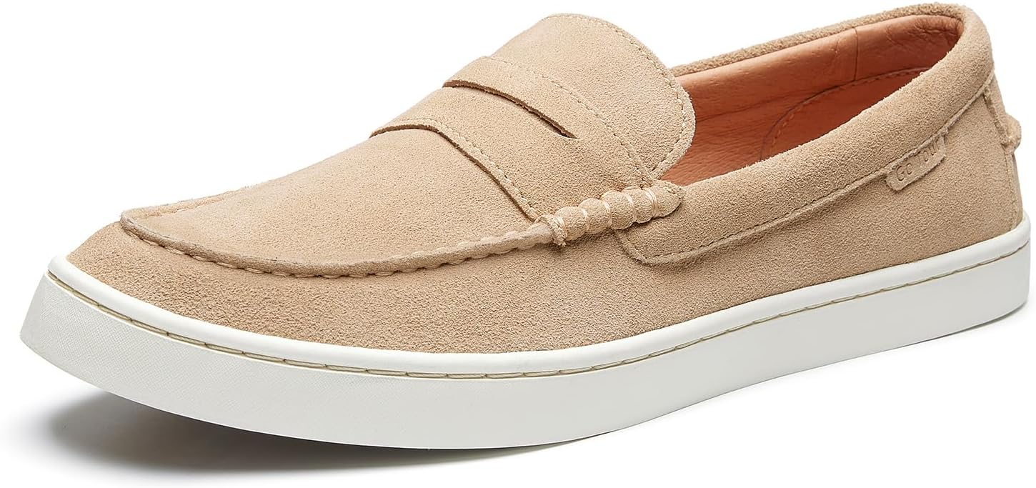 Go Tour Men's Suede Slip-On Loafer Casual Comfortable Shoes