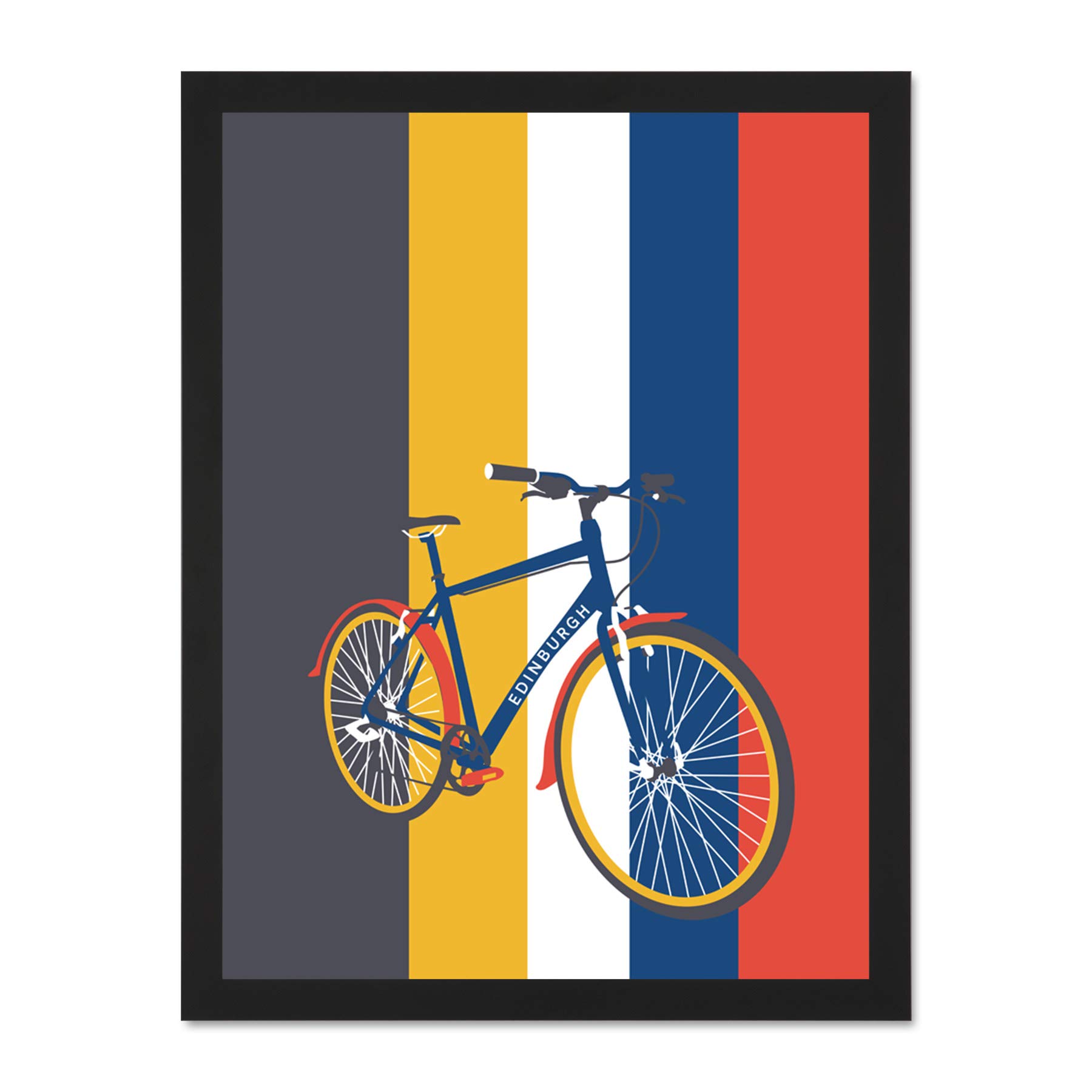 Wee Blue Coo Edinburgh Transport Bicycle 18x24 Large Framed Art Print Poster Wall Decor 18x24 inch