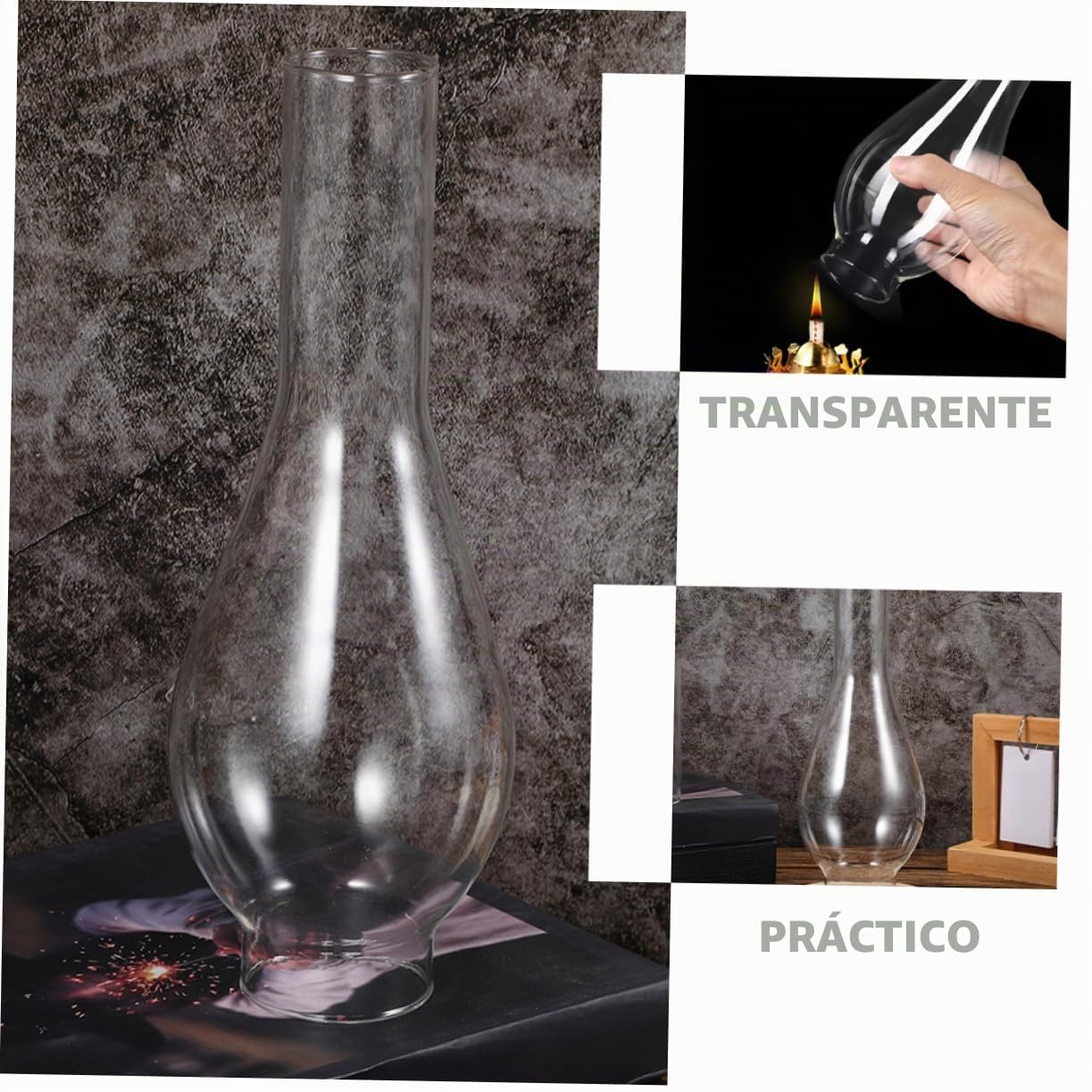 2piezas Pantallas Pequeñas Para Lámpara Aceite Vidrio Transparente Accesorio Decorativo