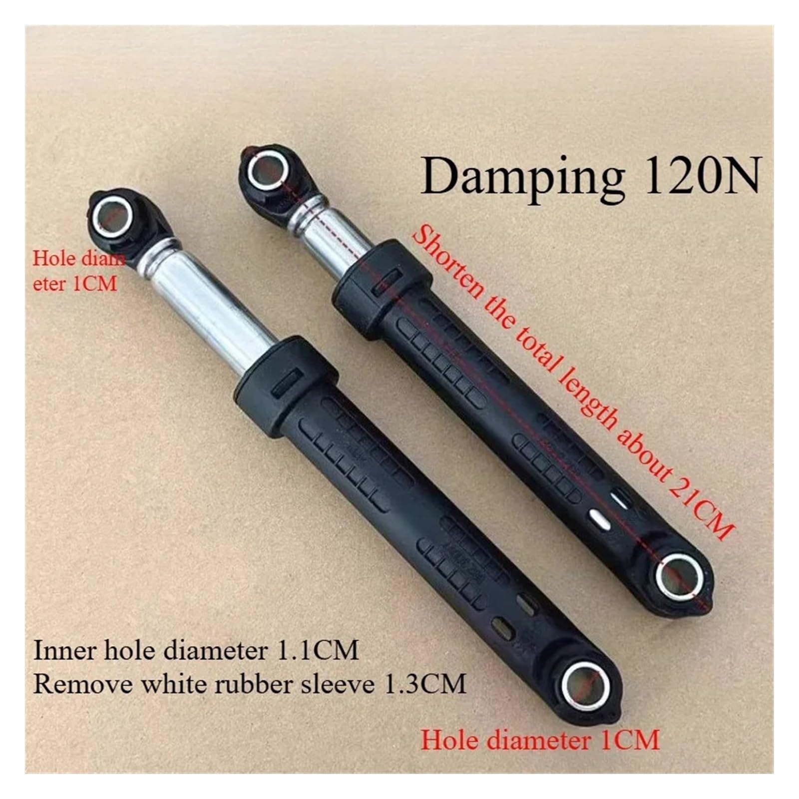 Amortiguador De 120 N, Compatible Con Jinling, TCL Y Meiling, For Lavadoras De Tambor.(3pcs)