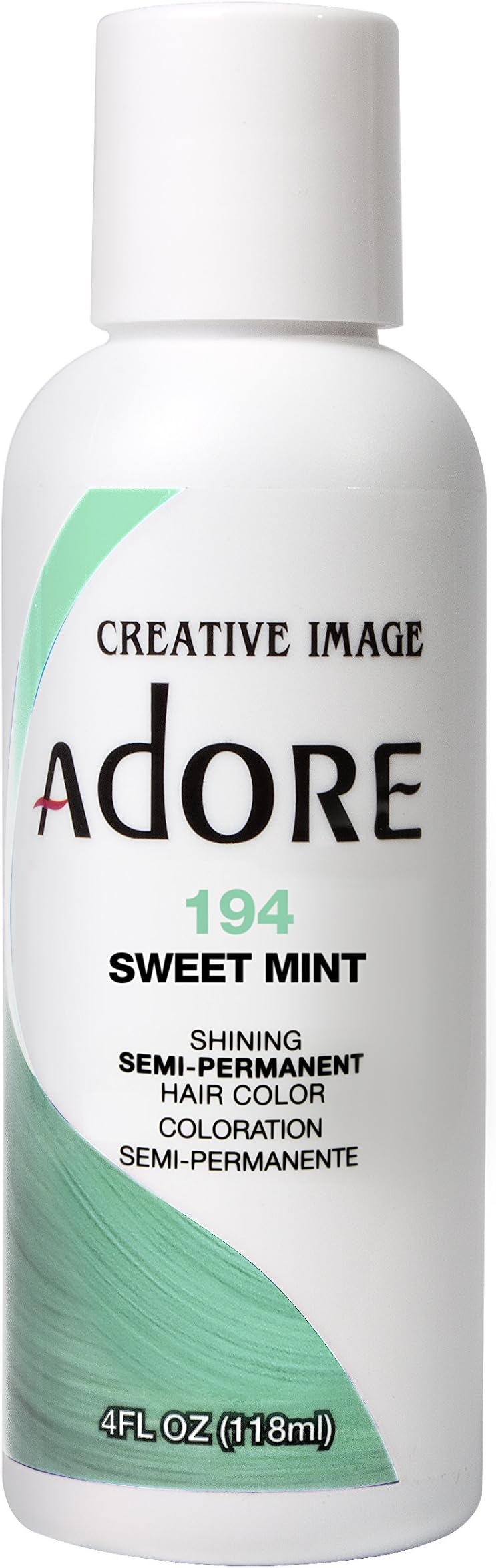 Adore Semi Permanent Hair Color (194 Sweet Mint) | Vegan & Cruelty-Free Green Hair Dye | No Ammonia, No Peroxide, No Alcohol | 4 Fl Oz
