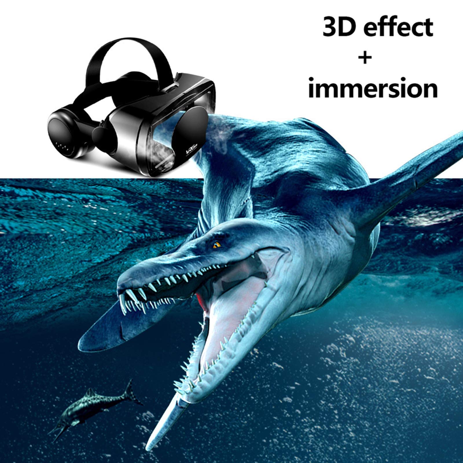 3D VR Gafas de Realidad Virtual, Gafas VR de Realidad Virtual, Auriculares Incorporados, 120 Grados FOV Botón, VR Glasses para Los Móviles de Pantalla 5.0-7.0 Pulgadas