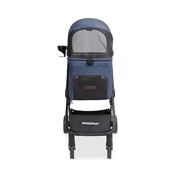 WonderFold Bella Pet Stroller for Small/Medium Pets - Autofold Technology One-Hand Quick Fold - HARBOR