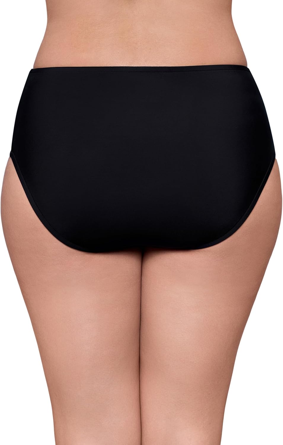 Aqua Green Womens Shirred Classic High Rise Swim Brief with Tummy Compression - Image 2