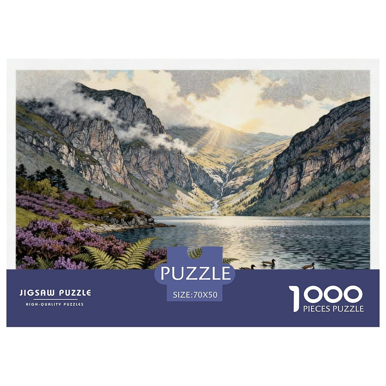 Scottish Highlands Wooden Jigsaw Puzzle Waterproof 1000 Piece Puzzles for Adults Challenging And Brainteasing Educational Games