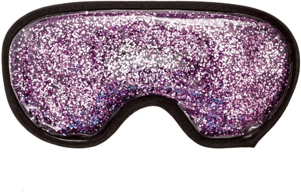 Therapeutic Under Eye Facial Mask (Gel Infused) Hot and Cold Skin Therapy | Relieve Sinus Pressure, Headaches, Migraines | Diminish Dark Circles, Puffy Bags | Reusable (Rose Pink Glitters)