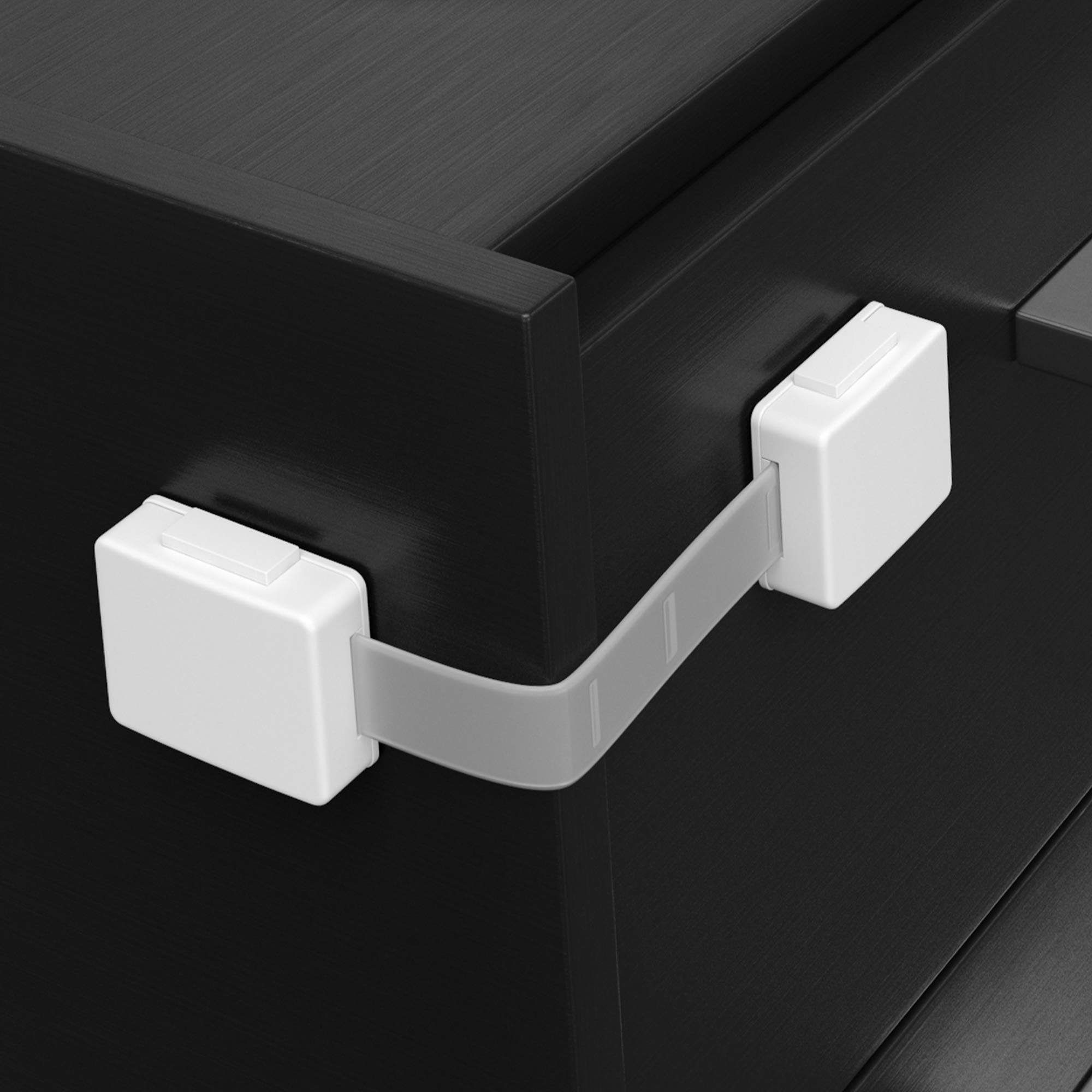 Child Safety Locks (8-Pack) Cabinet Baby Proofing - Safes Quick and Easy 3M Adhesive Cabinet Drawer Door Latches No Screws & Magnets Multi-Purpose for Furniture Kitchen Ovens Toilet Seat