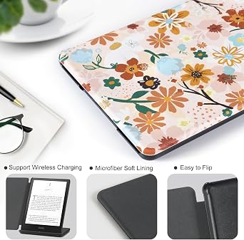 CoBak Case for 7 E-Readers - All New PU Leather Cover with Auto Sleep Wake Feature for E-Readers 2024 Released