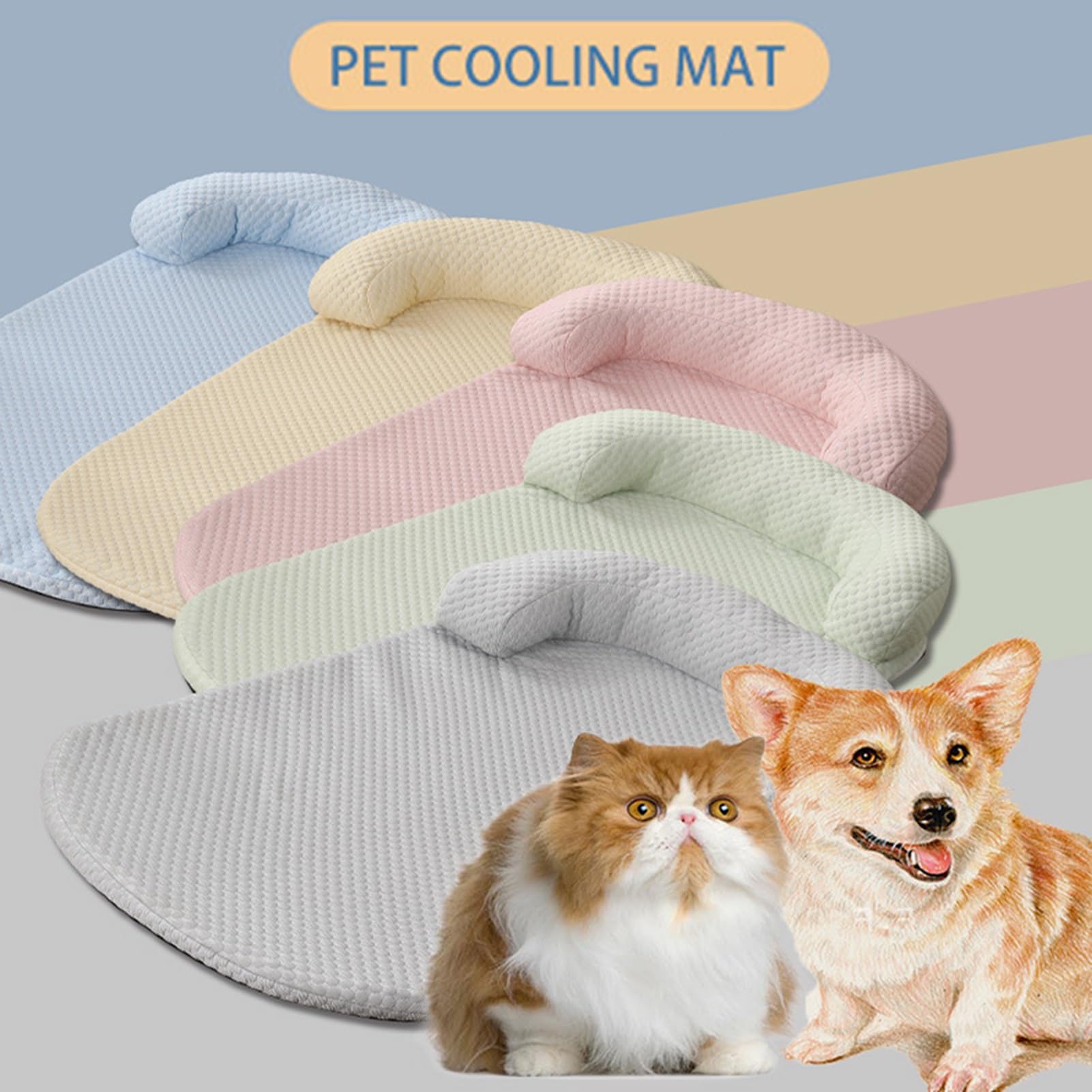 Alfombrilla de refrigeración para perros y gatos, lavable, almohadilla de seda de hielo, antideslizante, cómoda, manta de refrigeración para mascotas de verano (gris, 150 x 100 cm)