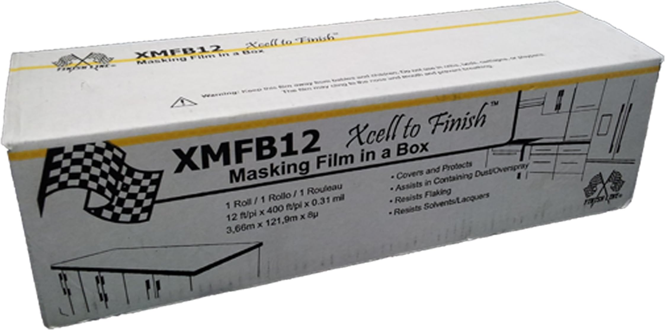 IPS Industries XMFB12 Painters Plastic Masking Film, 400' Length x 12' Width