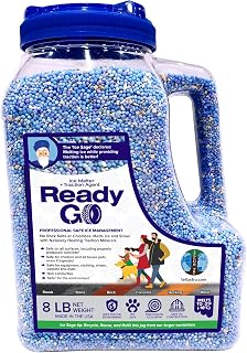 Ready Go Ice Melter with Traction Minerals to Melt Ice & Snow for Instant Traction Chloride Free Salt Free, Non-Toxic, Pet Safe, Child Safe, Environmentally Friendly (8 lb.)