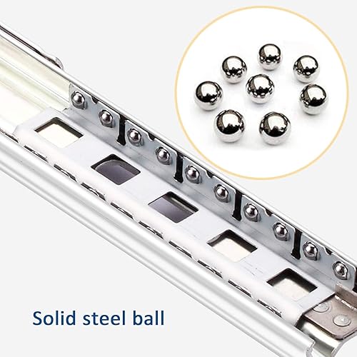Miniatura 3 de 1 par de deslizadores de cajones industriales resistentes con cierre suave, rodamientos de bolas, extensión completa para cajones de gabinete,