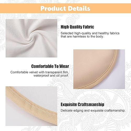 Miniatura 6 de Paquete de 2 almohadillas para el pecho de aceite de ricino, almohadillas reutilizables de algodón caqui de 9.25 pulgadas para mujeres, paquete de