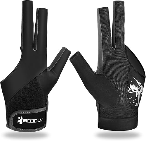 SAKINU 3‑Finger Billiard Glove, Breathable Lycra Open Finger Pool Glove for Men Women, Fits Left & Right Hand, Billiard Accessory