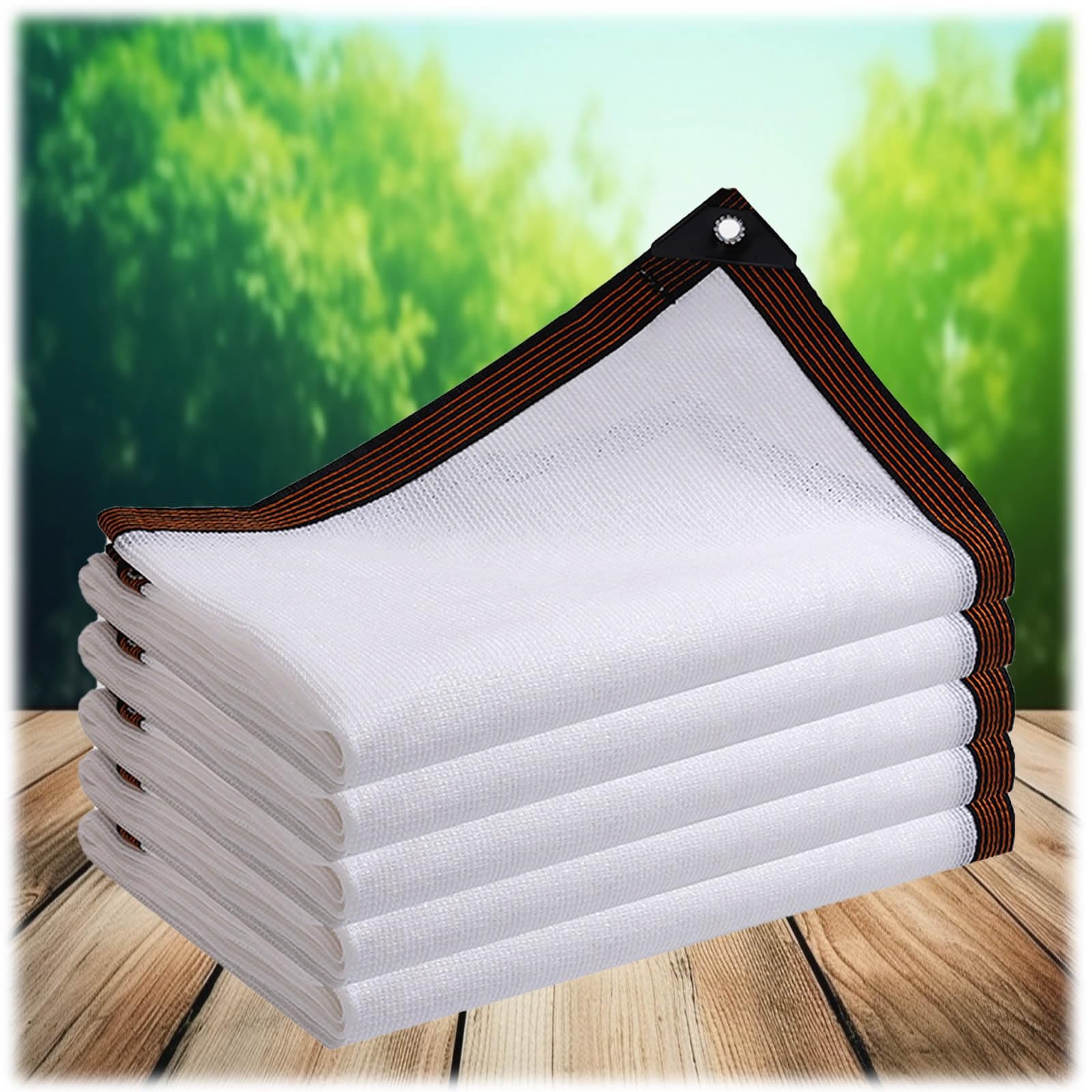 GJZQDKX White Sun Shade Sail with Grommets - 80% UV Protection Canopy for Gardens, Greenhouses, Balconies & Terraces - Windproof Shade Netting Size: 2x2m, 2x, 8x10m