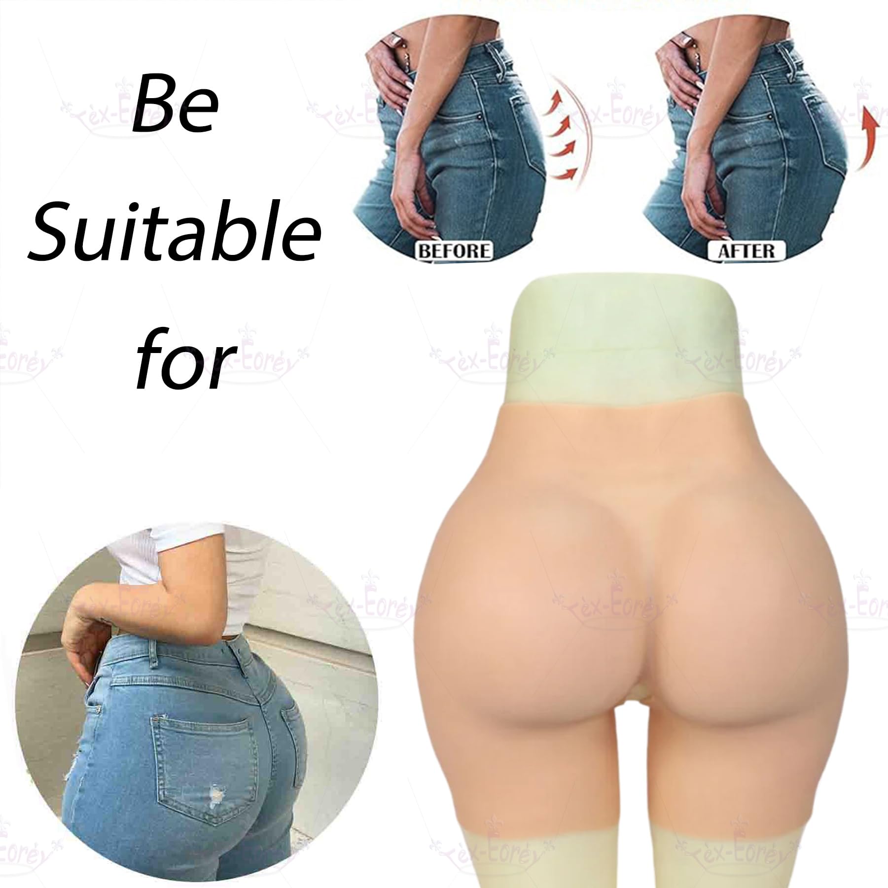 Panty Levantacola De Silicona con Caderas, Short Moldeador De Cuerpo con Diseño De Entrepierna Abierta, Almohadillas De Cadera, Bragas De Realce para Drag Queen