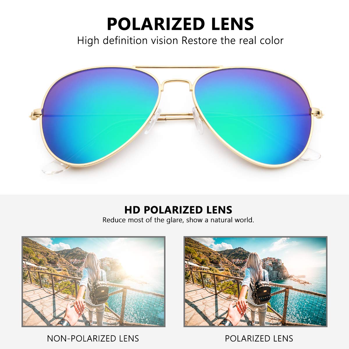 Amazon.com: livho Sunglasses for Men Women Aviator Polarized  display picture 2