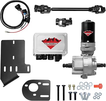 Rugged Front Electric Power Steering Kit for Yamaha Rhino 450/660/700, is A Bolt On System, Gets Rid of Wheel Jerk/Bump Steer When Navigating Rough Terrains See Fitment Details in Description
