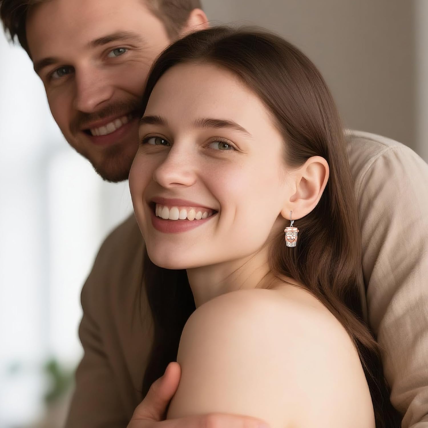 YFN Coffee Earrings for Women Sterling Silver Cup Dangle Earrings Tiny Coffee Jewelry Gifts for Women Lovers - Image 3