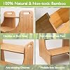 Purbambo Bamboo step stool, for young children, children's step stock with handle for toilet training, bathroom sink, kitchen counter, bedroom