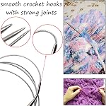 6Pcs Aiguilles circulaires, 32Inch(80cm) Kit d'aiguilles de crochet en acier inoxydable pour tout projet de fil de tissage (3mm, 4mm, 5mm, 6mm, 7mm, 8mm)
