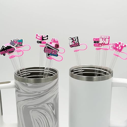 Miniatura 10 de Tapa luminosa de popote de 0.4 pulgadas para vasos Stanley de 30 y 40 onzas, que brilla en la oscuridad, 8 piezas de 0.394 in de ancho, bonitas