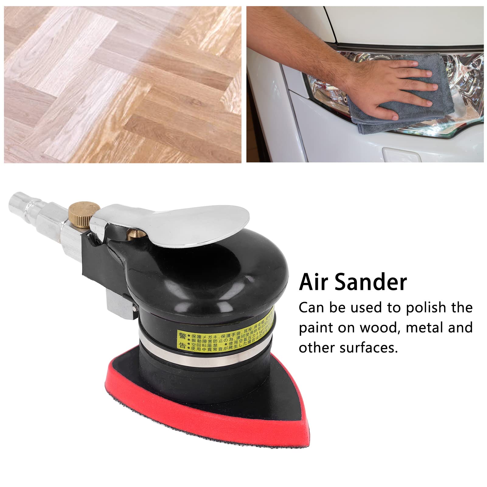 Handheld Wood & Metal Polisher and Efficient Hand Sander,Mini Air Sander Triangle Pneumatic Grinde,for Portable Woodworking Tool