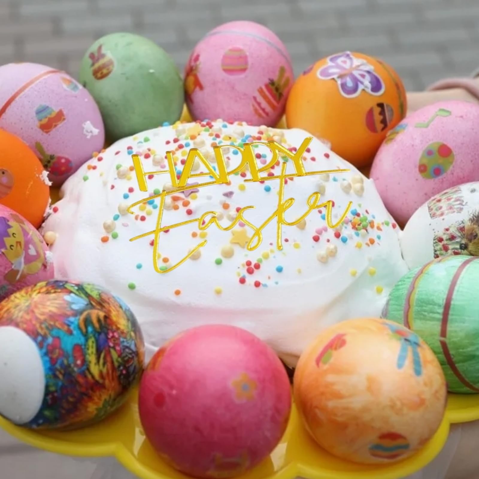 10 Pcs Gold Happy Easter Cake Toppers - Acrylic Side Cake Decorations For Spring Party Desserts - View #8