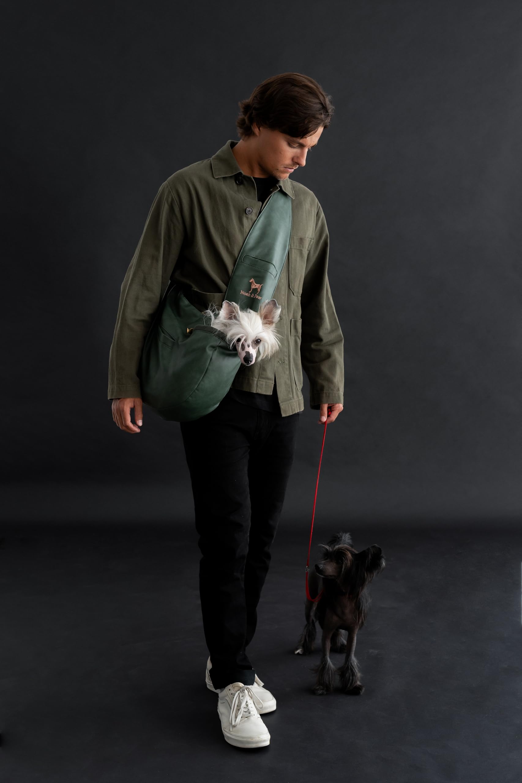 Noah & Paw Hundetragetasche für Kleine Hunde bis 10kg, Hundetasche mit Verstellbarem Schultergurt, und Weichem Fell, 3X Sicherheitsfunktion, Haustiere Tragetasche aus Veganes Leder