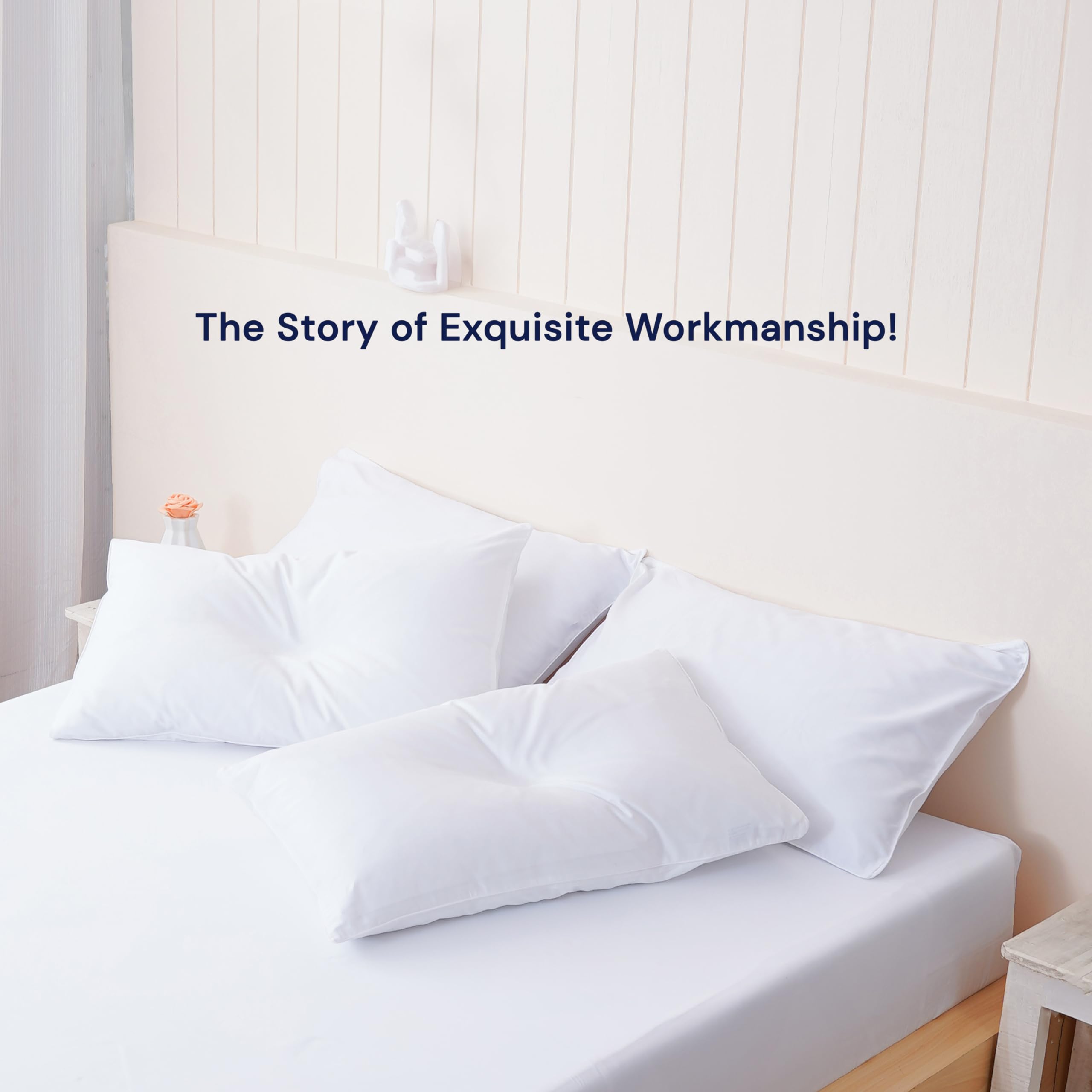 Sheet Story 100% Egyptian Cotton Pillow Cases 2 Pack, 50x75cm Size, 400 Thread Count, Luxuriously Soft and Silky - Image 3