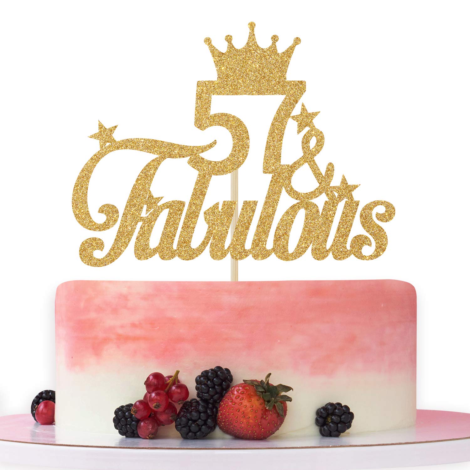 Amazon.com: 57 & Fabulous Cake Topper – Cheers to 57 Years,57th Birthday  Cake Decorating - Happy 57th Anniversary/Birthday Party Decoration Supplies  Gold Glitter. : Grocery & Gourmet Food