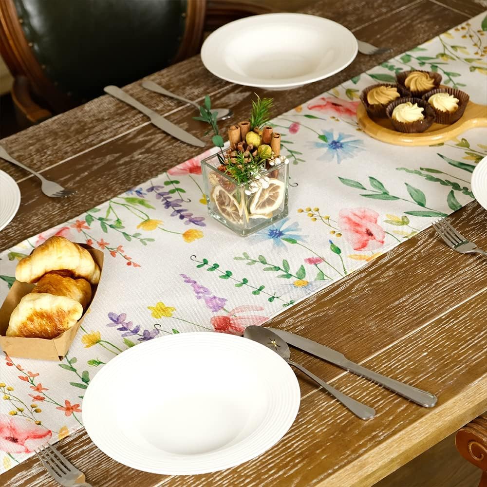 1 Pezzo Tovaglia Lavanda Primavera, Runner Da Tavola Stagionale Per Pasqua, Estate, Anniversari, Compleanni E Feste, Decorazioni Per Tavolo Da Pranzo Da Interno Ed Esterno | SHEIN ALIA