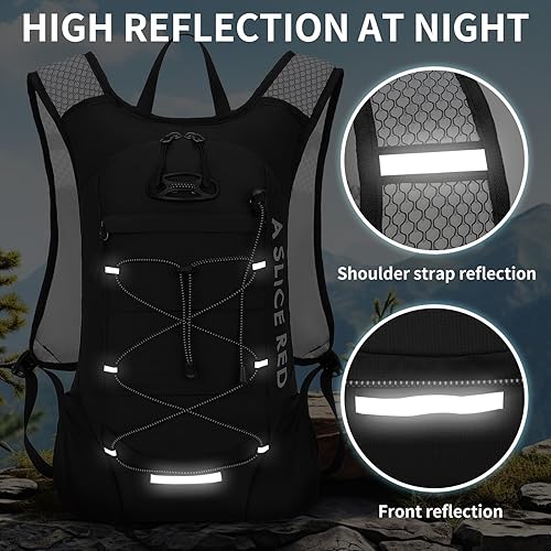 Miniatura 3 de Mochila de hidratación, mochila de agua para correr con vejiga de 2 L, mochila de agua hidráulica para hombres y mujeres, ciclismo, senderismo,