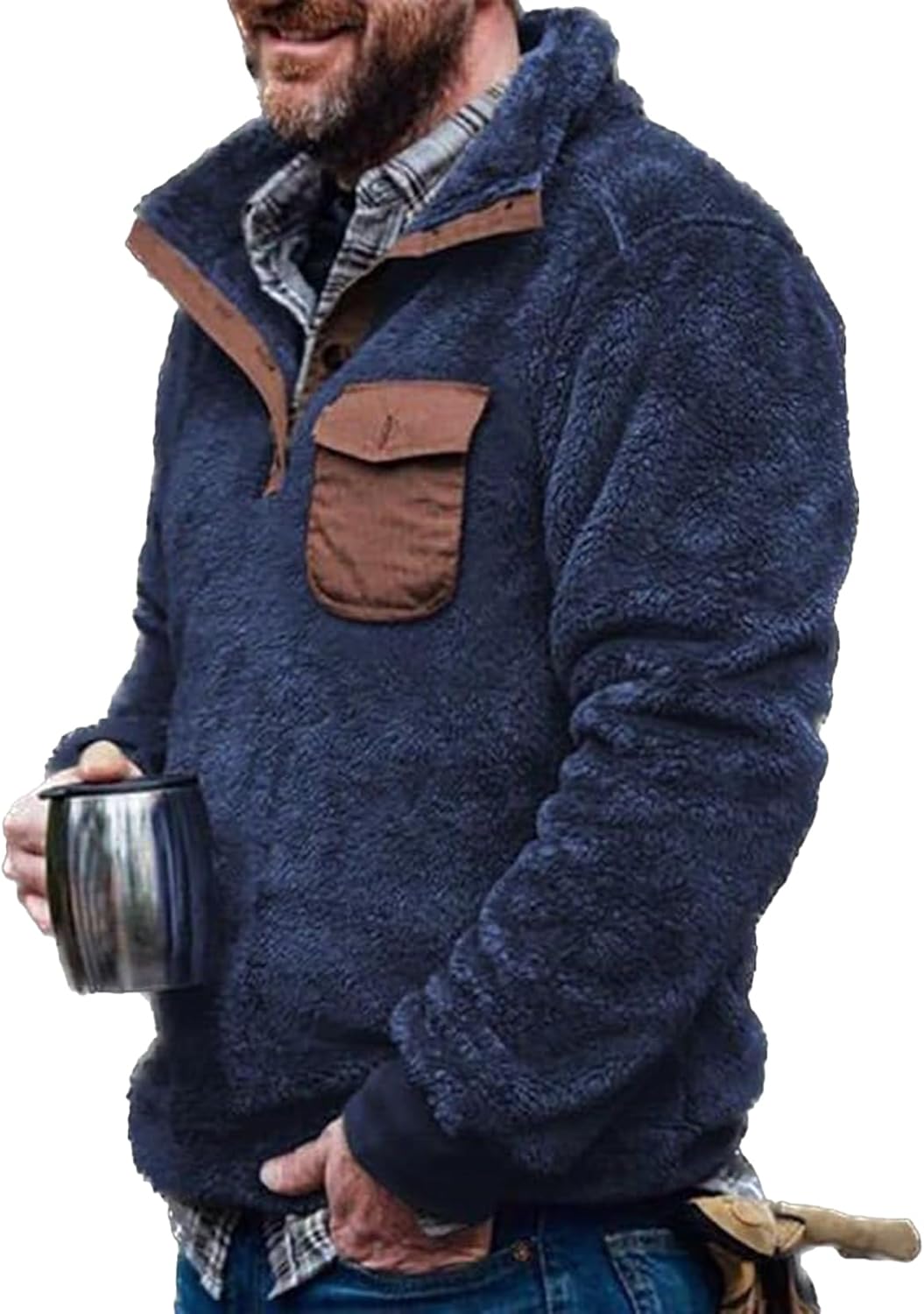 Western Sweatshirts for Men Aztec Fleece Pullover Sweatshirts Mens Vintage Print Fuzzy Sweatshirt