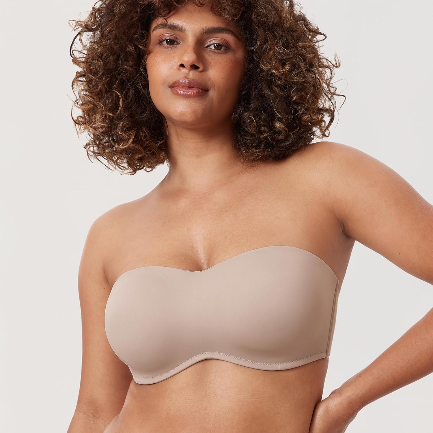 DELIMIRA Women's Strapless Bra Minimizer Seamless Underwire Unlined Bandeau for Big Bust - Image 3