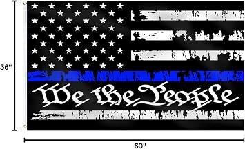 We The People Banner Flag,American USA Blue US Flag Polyester Waterproof and UV Protection Holiday Outdoor Decor with 2 Brass Grommets 3x5 Ft