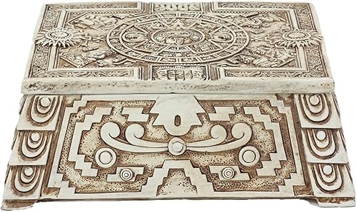 Miniatura 3 de Ebros Mexica Azteca Maya Solar Sun Gods And Goddesses Calendario Mesoamericano Joyero Tesoro Caja de Baratijas Figurita como tocador o decoración