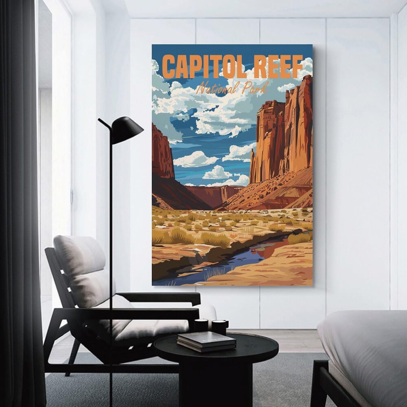 Junmoney Wall Decor Canvas Print Capitol Reef National Park, 20x30inch(50x75cm), for Bedroom Walls, Guest Spaces Or Lounges, Decorative Wall Art for Cosy Rooms