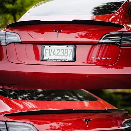 ACS Composite Tesla Model 3 Spoiler Rear Trunk Lid Wing in Gloss Black | Fits Tesla Model 3 2018 2019 2020 2021 | ACS M3 Spoiler 51-4-001 GBA