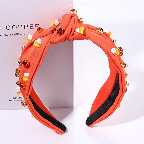 Miniatura 3 de Diademas de Halloween para mujer, accesorios de Halloween, diadema anudada con cuentas de truco o trato, diadema anudada con diamantes de imitación,