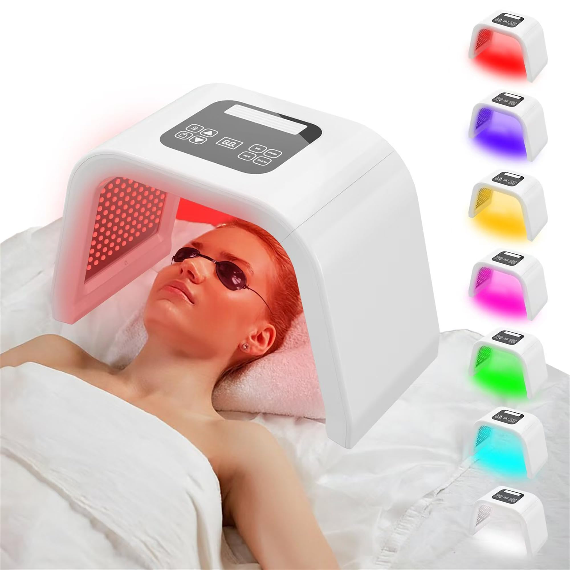 LED 7 in 1 Light Therapy Facial Skin Care Device for Home Use | 7-color LED beauty device for gentle daily skin care with non-heating light for a comfortable at-home beauty routine.