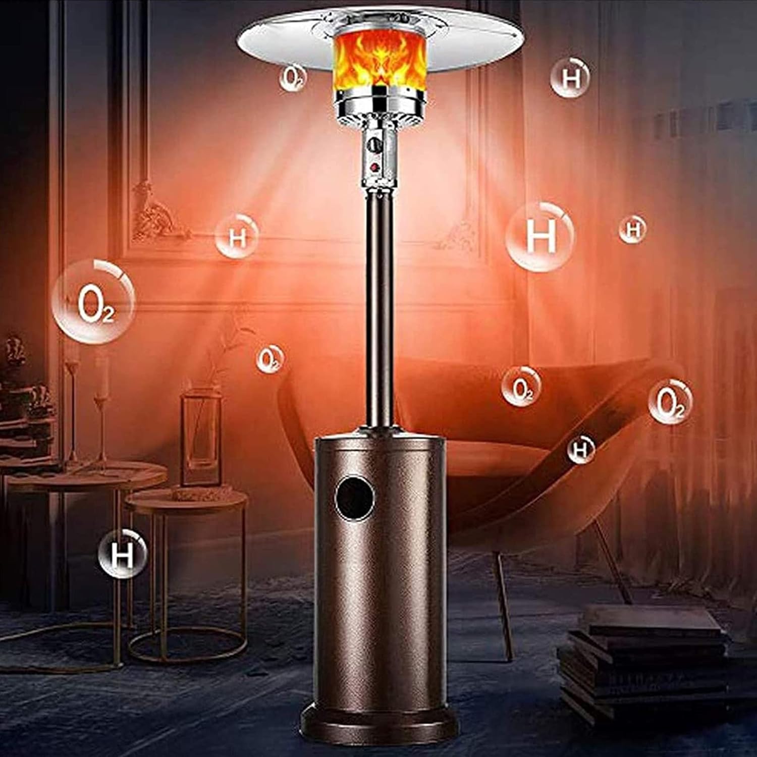 HeightAdjustable Outdoor Patio Heater, Vertical Umbrella