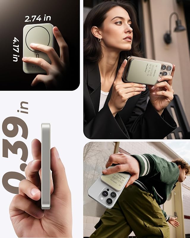 KU XIU Szilárdtest Powerbank Magsafe-hez - Qi2 15W Mágneses Külső Akkumulátor iPhone 16/15/14/13/12 Sorozathoz, 5000mAh Vezeték Nélküli