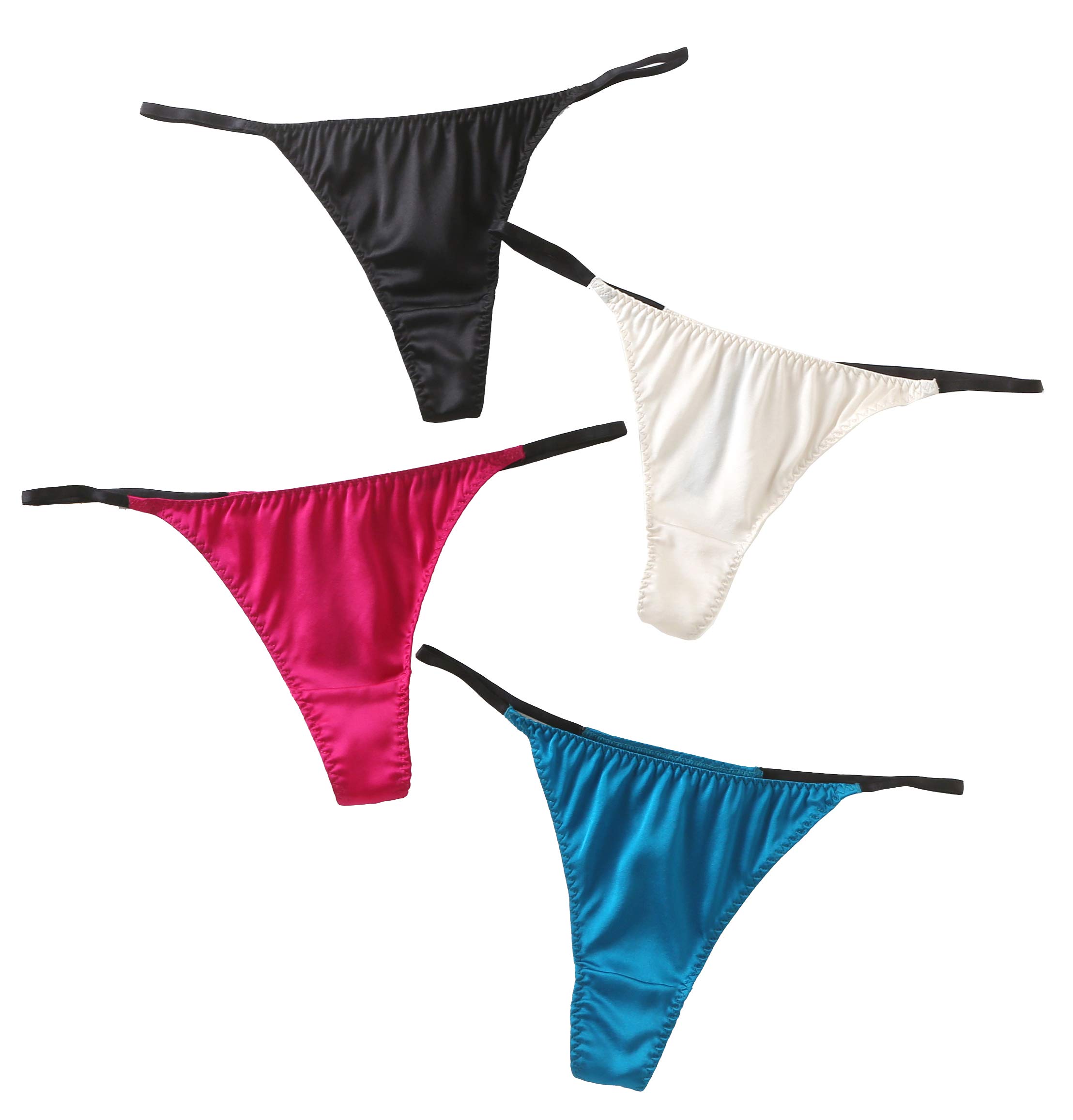 Womens Silk Panties Thong Sexy G String Thongs T Back Silk Bikini Underwear