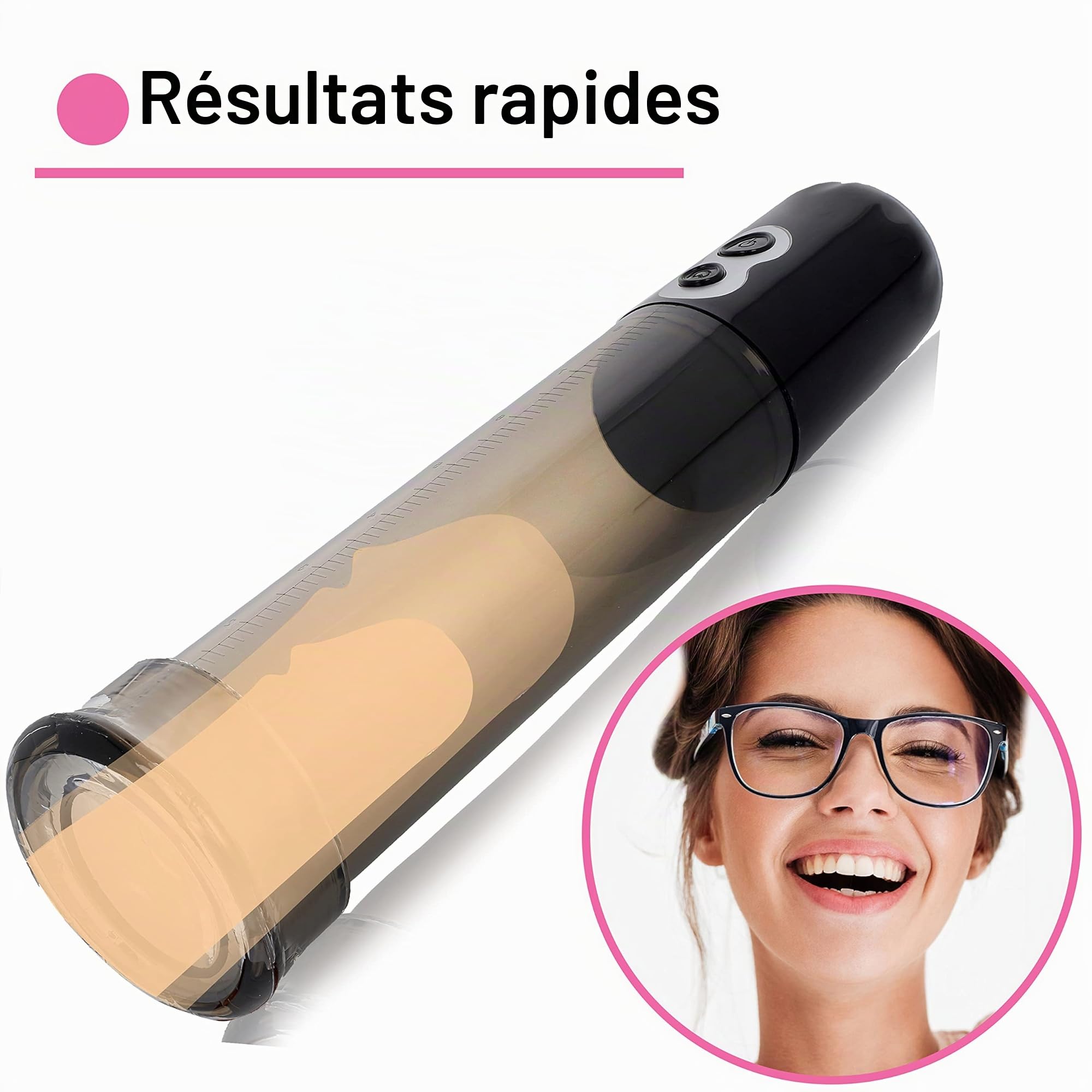 Pompe à Pénis Électrique 33cm Cylindre 22cm ⌀7.5cm Masturbateur Homme Pompes à Pénis Transparent Agrandir Son Pénis avec Haute Puissance d'Aspiration Pompe à Pénis pour Homme penis-vacuum FOPS P02-5