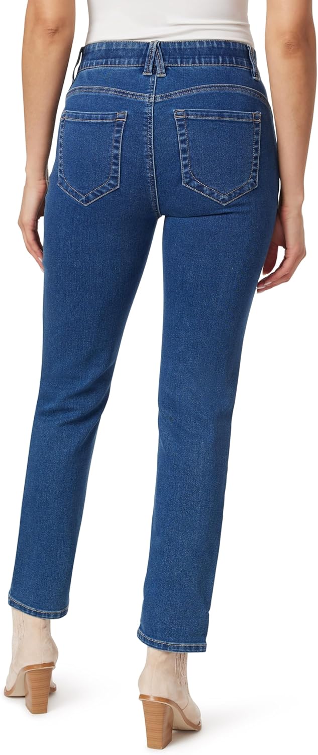 Angels Forever Young Womens 360 Sculpt Mid-Rise Straight Ankle Jeans - Image 2