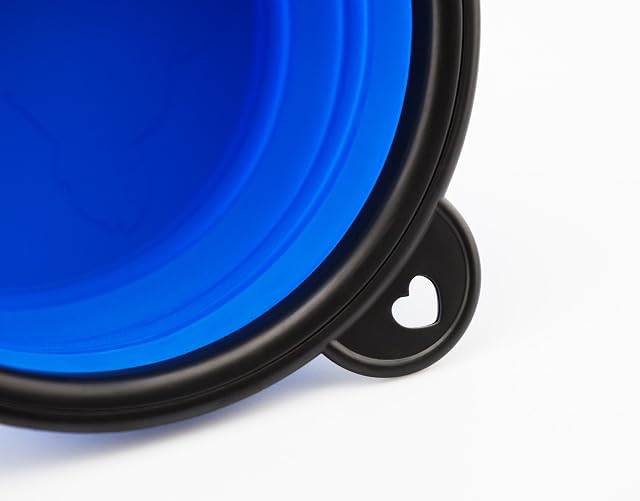 Foto 5 de 7 de Cuenco de Viaje Plegable para Perros Gatos Mascotas Plato de Comida Bebedero Cuenco de Agua en el Color Azul…