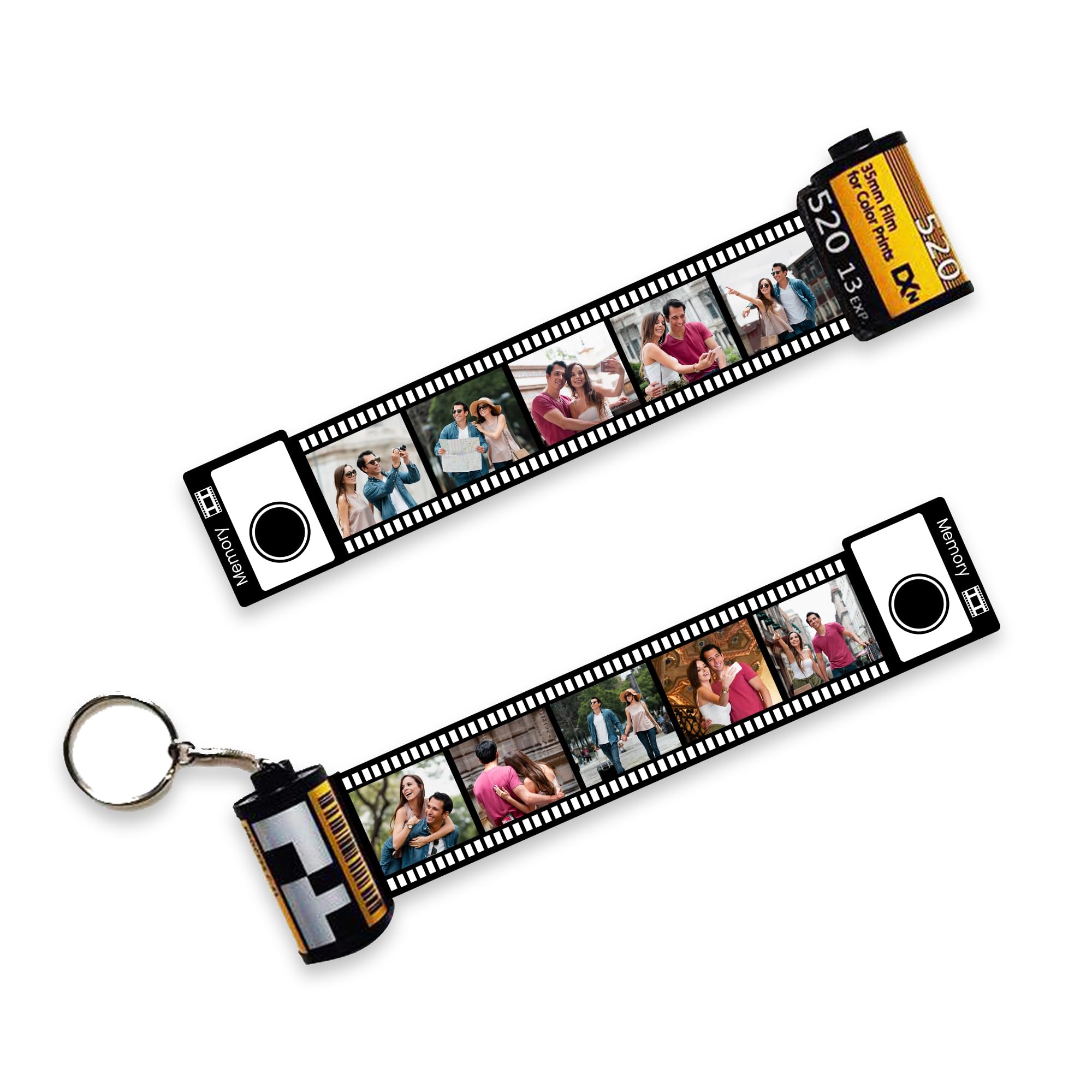Print Maniacs Unisex For Valentines Personalised Camera Film Roll Album Keychain Personalised Photo Keepsake For Friends, Dad, Mum Valentine For Her Gift Unique Christmas Idea!