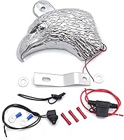 Vista 2 de HTTMT MT246-008-A- Cubierta de bocina de cabeza de águila cromada Compatible con Harley-Davidson de 1992 y más con montaje lateral "cencerro